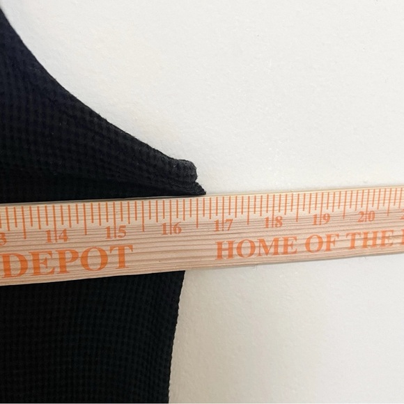 Vintage Eileen Fisher PM Black Waffle Knit Keyhole Sleeveless Midi Dress Women - Picture 8 of 9